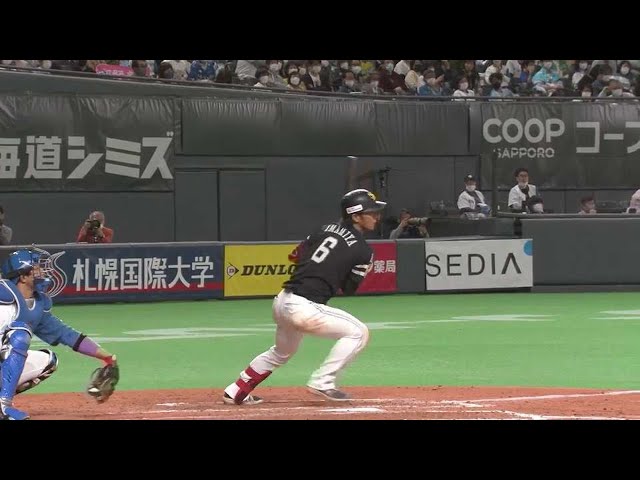 【4回表】ホークス・今宮健太 ライトへの2点タイムリーヒットで追加点を奪う!! 2022年4月24日 北海道日本ハムファイターズ 対 福岡ソフトバンクホークス