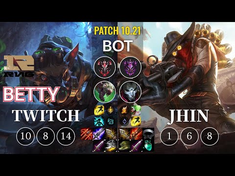 RNG Betty Twitch vs Jhin Bot - KR Patch 10.21