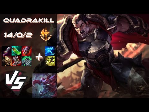 TOP Darius vs Cho'Gath [QUADRAKILL] - NA Grandmaster Patch 25.21