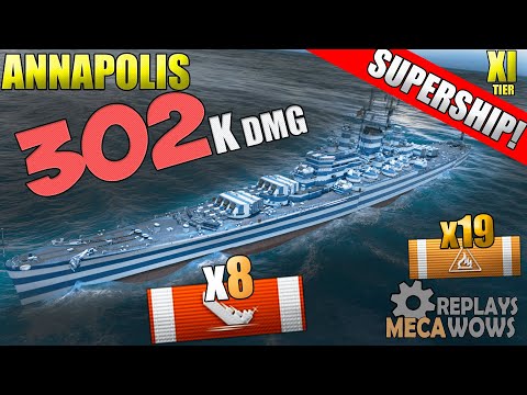 Annapolis 8 Kills & 302k Damage | World of Warships Gameplay 4k
