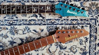 Video thumbnail for Ibanez J Custom RG8570z vs Ibanez MM1 Martin Miller Signature by jem555bkk
