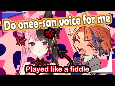 Roberu uses Ren-kun's voicepack to bait Hinano into doing onee-san voicepack【Holostars EngSub】