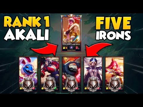 RANK 1 ASSASSIN VS. 5 IRON ASSASSINS (1V5) *69 KILLS* LITERAL INSANITY - League of Legends