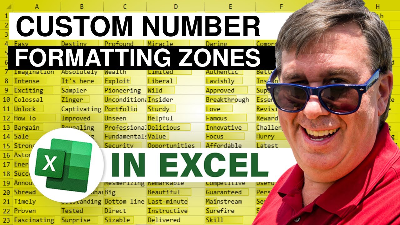 Excel - Mastering Custom Number Formats in Excel: Controlling Colors, Text, and More! - Episode 1063