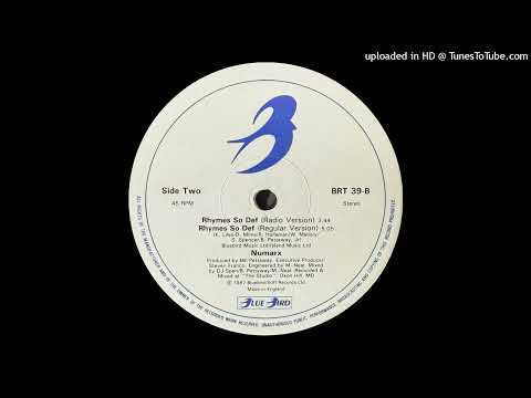 Numarx - Rhymes So Def (Regular Version)(Bluebird 1987)