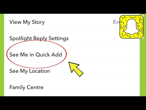 Snapchat Show me in Quick Add Settings