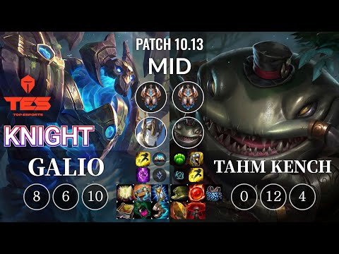 TES knight Galio vs Tahm Kench Mid - KR Patch 10.13