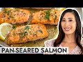 Crispy Pan-Seared Salmon with Lemon Garlic Sauce
