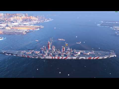 World of Warships New York Christmas themed port