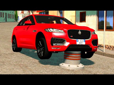 Cars vs Bollards – BeamNG Drive