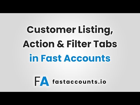 Customer Listing, Action and Filter Tabs