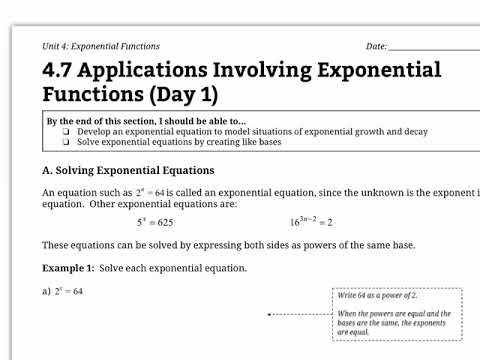 Solving Exponential Equations (MCR3U / MAP4C)