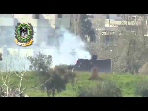 استهداف دبابة وتدميرها من قبل كتيبة شهداء الغوطة على المتحلق الجنوبي من جهة بلدة عربين في ريف دمشق