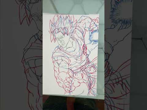 #dessinmanga de #goku et #gohan en #superposition lumière bleue et rouge 😁 #dessingoku