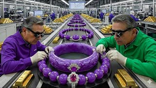 Inside the Making of a Luxury Purple Jade Necklace | Master Craftsmanship
