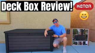 KETER XL DECK BOX ASSEMBLY & REVIEW - 165 GALLON BROWN RESIN