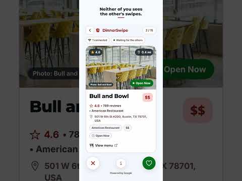 DinnerSwipe: Where to Eat video thumbnail
