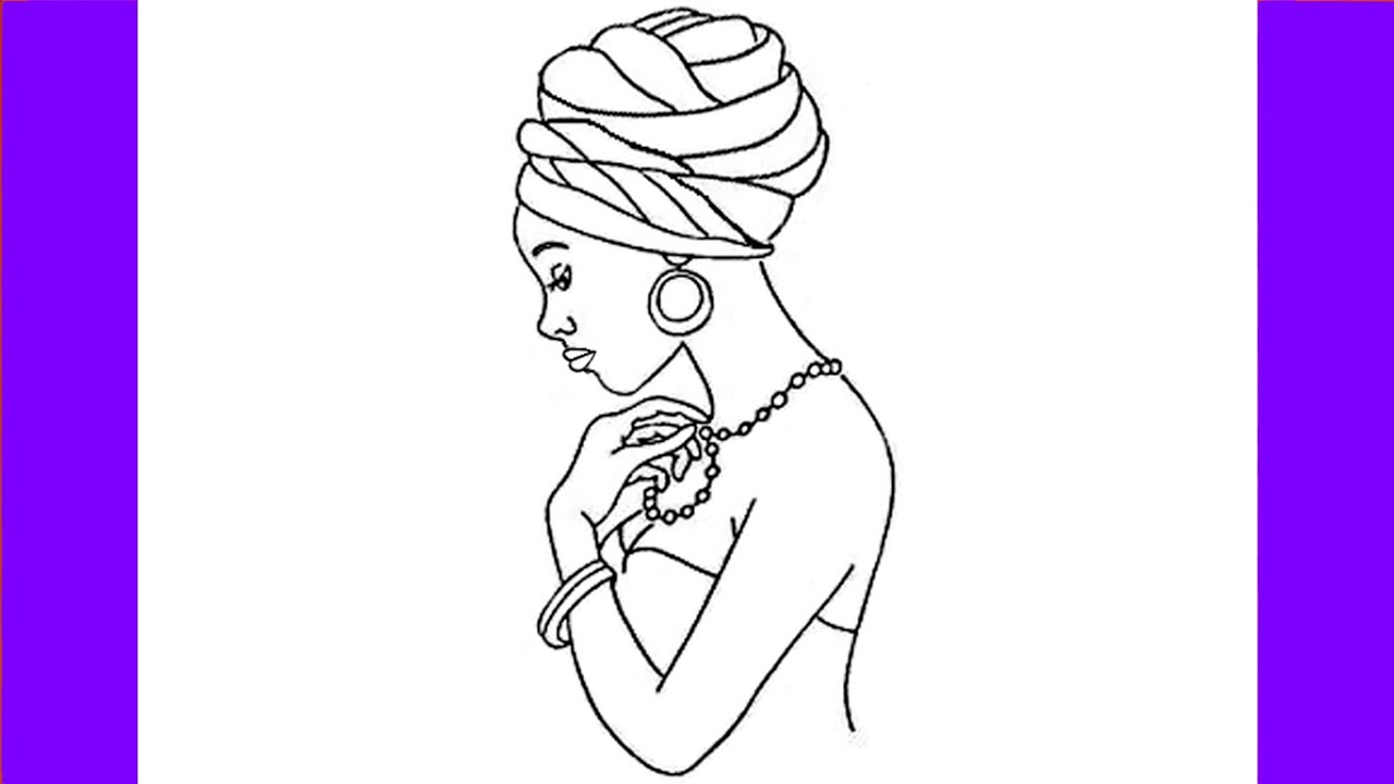 😊 COMO DESENHAR UMA MULHER AFRICANA