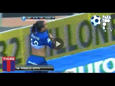 Gol Vitti. Estudiantes 0 Tigre 1. Fecha 19. Torneo Inicial 2013. Fútbol Para Todos.