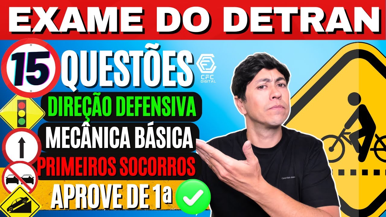 15 QUESTÕES ATUAIS COMENTADAS DO EXAME TEÓRICO 2024, Prova de Legislação de trânsito #autoescola