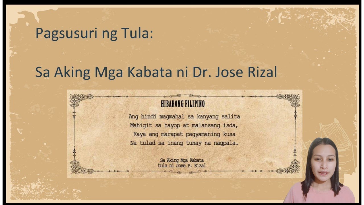 What is your interpretation of the poem sa aking mga kabata?