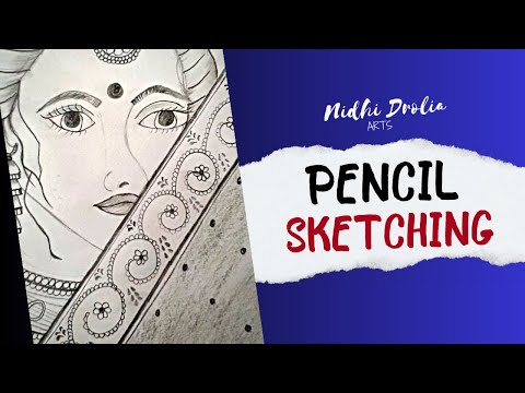 Pretty Indian Woman Pencil Sketch | Speed Drawing | Nidhi Drolia Arts