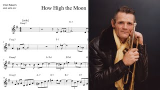 Chet Baker's scat solo TRANSCRIPTION on 'How High the Moon' (C)