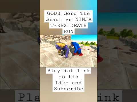 GODS Goro The Giant vs NINJA T-REX DEATH RUN - 🦖 Animal Revolt Battle Simulator 🦕 #arbs #shorts