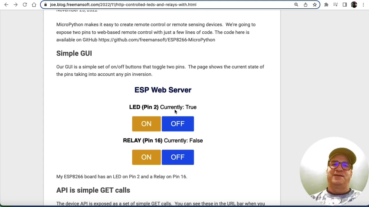 HTTP controlled LEDs and Relays with MicroPython and an ESP8266