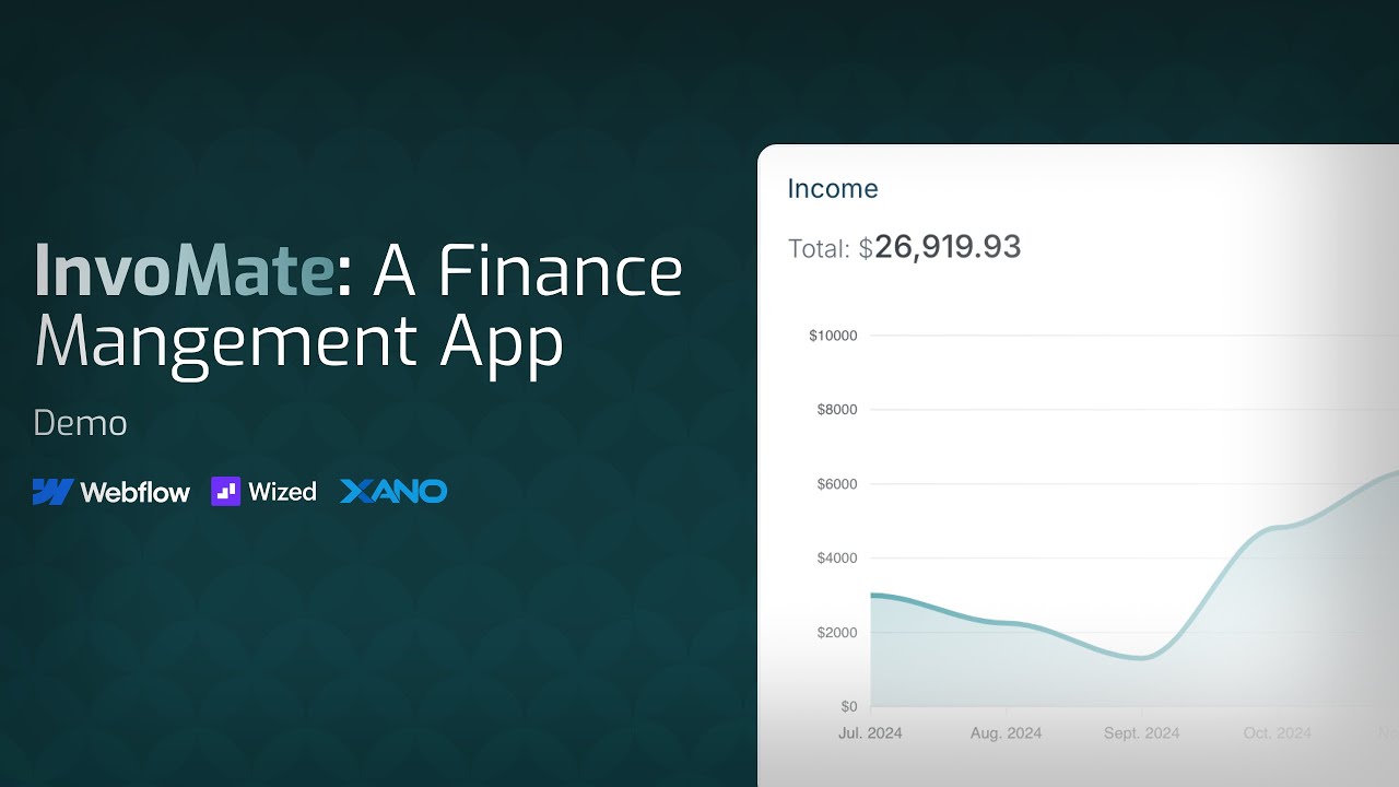 Invomate: A Finance Management App built with Webflow, Wized and Xano