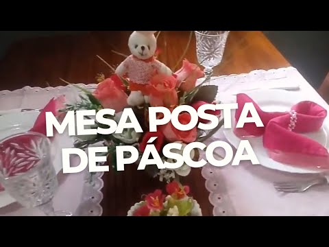 Mesa Posta de Páscoa em Tons de Rosa