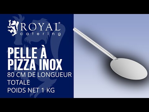 Vidéo - Pelle à pizza inox - 80 cm de long - 30 cm de diamètre