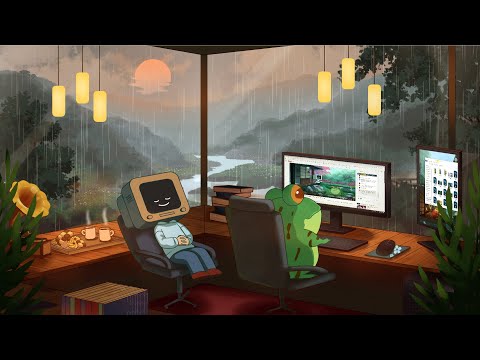 Gentle rain on the valley 🌧 calm your anxiety, relaxing music [chill lo-fi hip hop beats]