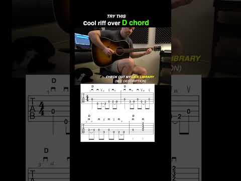 Cool bluegrass riff over D chord 🎸 Guitar Lesson #country #bluegrass #flatpicking #guitarlesson
