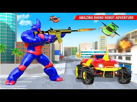 Rhino Robot Truck Robot Car Part-3 | Rescue City Robot Truck Rhino Android GamePlay | By Game Crazy