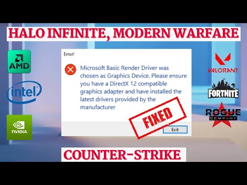 Microsoft basic render driver was chosen as graphic device | Halo infinite