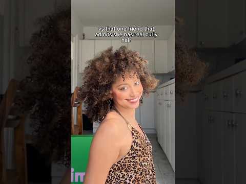 FAKE VS REAL CURLY HAIR ROUTINE #hairtok #hairtype #curlyhair #helpmemakethismakesense