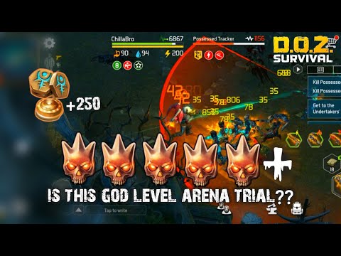 Arena Trial Possessed Level 5+ Difficulty Gameplay : Dawn of Zombie Survival Gameplay