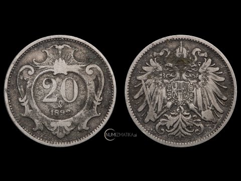 1892 Austro-Hungarian 20 Heller Coin