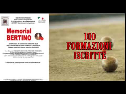 Bocce : Memorial Bertino - Bocciofila Sangiorgese - 29/01/2023 - San Giorgio C.se (TO)