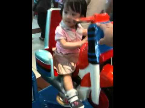 Nadhirah on musical bike