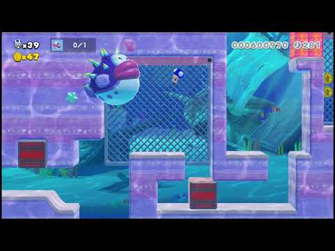 XIII. Porcupuffer Fun Dungeon | Super Mario Maker 2 (ID: 20V-QR2-JWG)