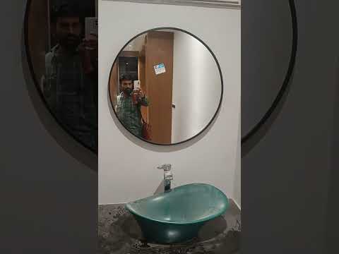 Silver wall mounted fancy bathroom mirror, for hotel