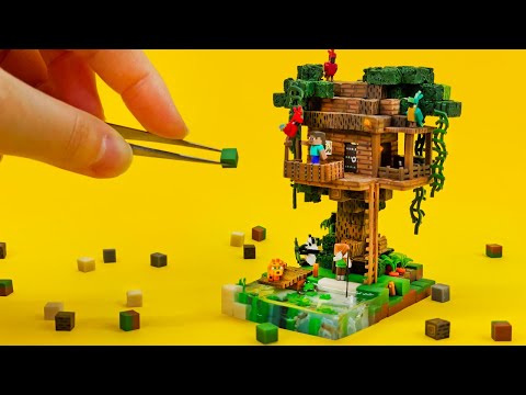 Making MINECRAFT Miniature | Jungle Tree House