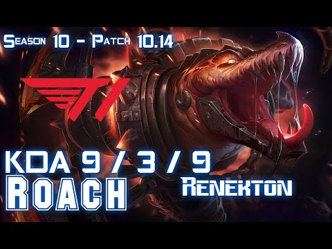 T1 Roach RENEKTON vs CAMILLE Top - Patch 10.14 KR Ranked