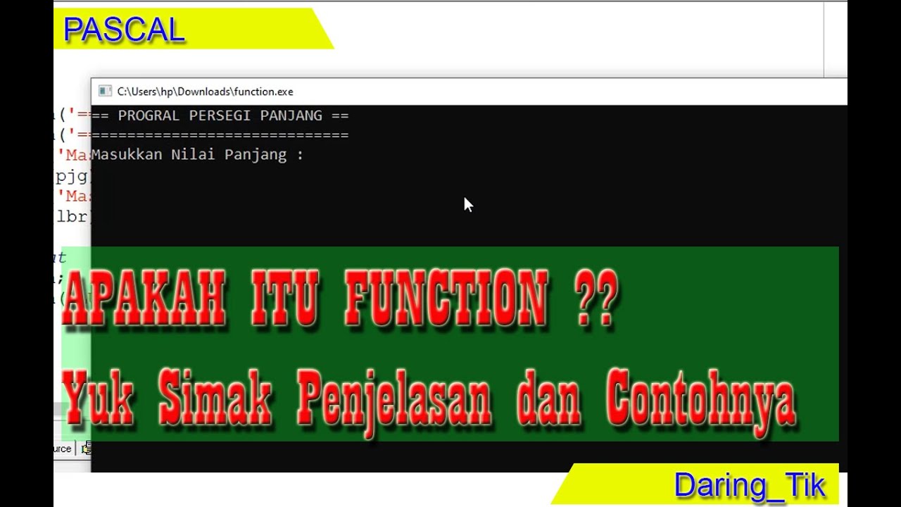 Belajar Pascal : Pengenalan Function Didalam Program