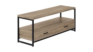 I 2872 TV Stand - 48L / Dark Taupe / Black Metal - Monarch Specialties