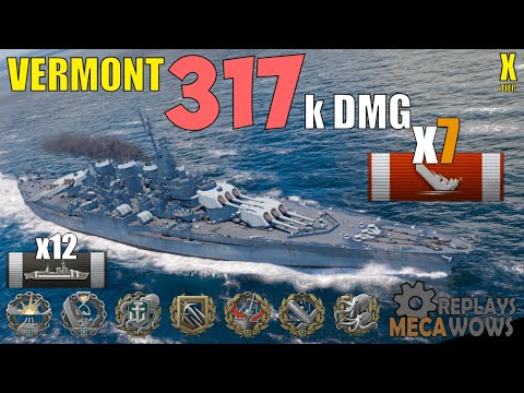 Vermont 7 Kills & 317k Damage | World of Warships Gameplay