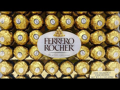 Ferrero Rocher Fine Hazelnut Chocolates, Chocolate Gift Box, 48 Count Flat, 21.2 oz