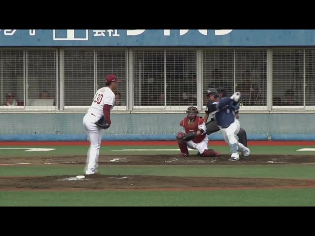 【ファーム】持ち前の長打力発揮!! ライオンズ・渡部健人 反撃のタイムリー2ベースヒット!!  2024年9月28日 東北楽天ゴールデンイーグルス 対 埼玉西武ライオンズ